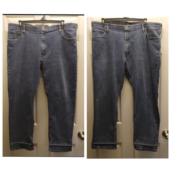 Lot of 2 Wrangler Men's Size 42x29 Regular Fit Blue Jeans 96CFWSW *FLAW* - Picture 1 of 8
